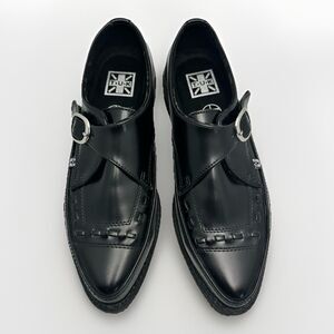 T.U.K. Black Leather Monk Strap Shoes Men’s 11 Punk Goth Creeper Style